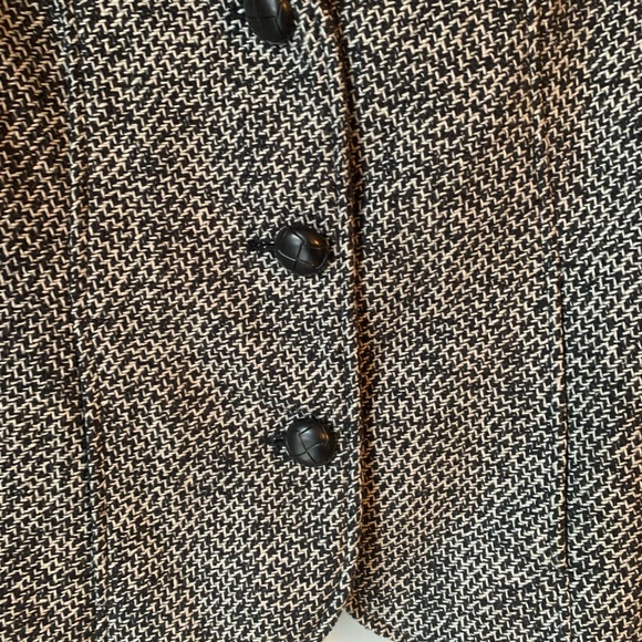 Ci Sono tweed cropped wool Black, white, gray button jacket heavy blazer. Large - Picture 2 of 9